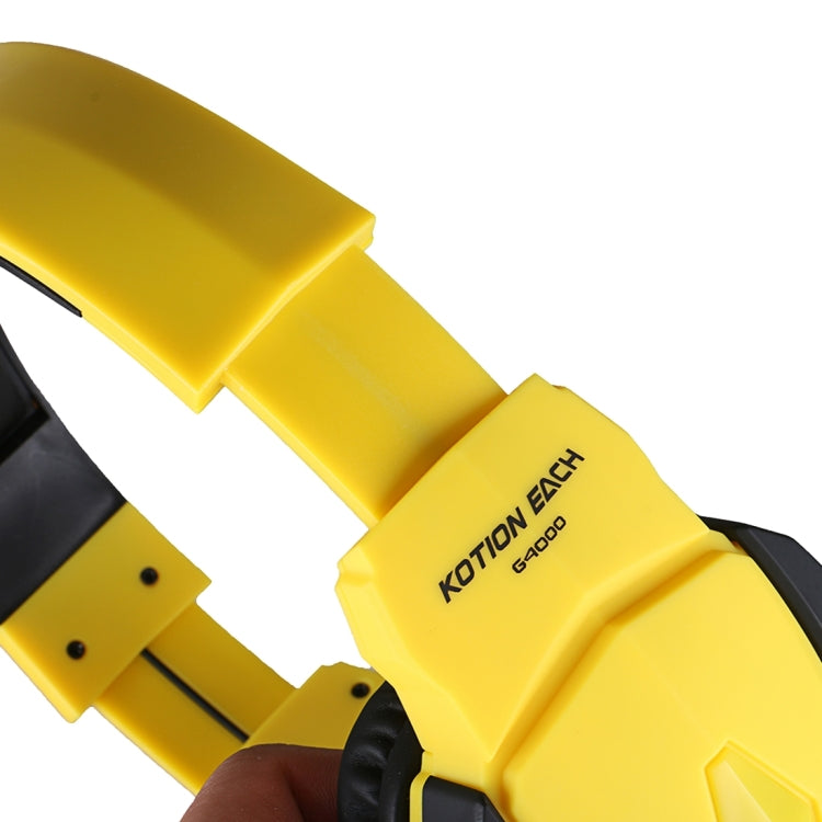 KOTION EACH G4000 USB Version Stereo Gaming Headphone Headset Headband with Microphone Volume Control LED Light for PC Gamer,Cable Length: About 2.2m