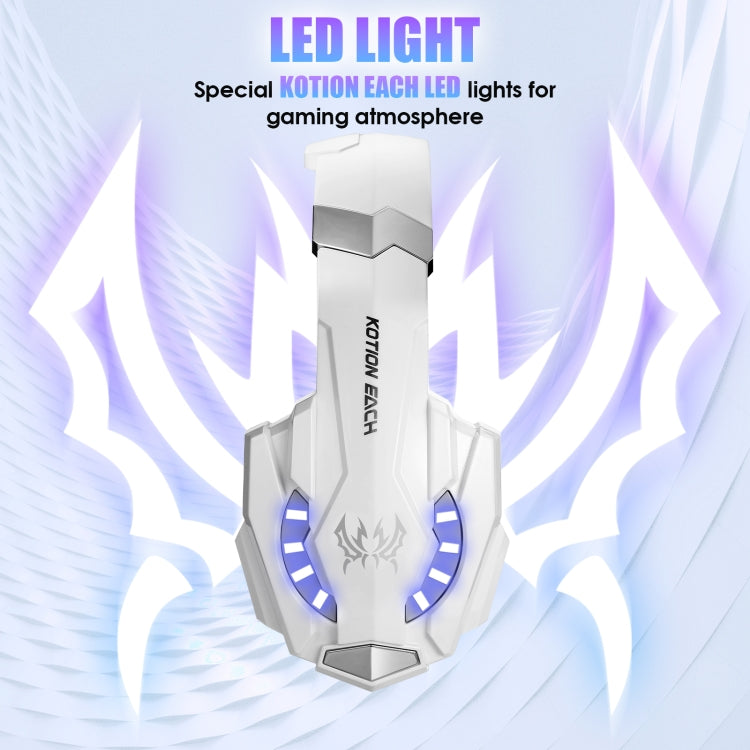 KOTION EACH G9000 3.5mm Game Gaming Headphone Headset Earphone Headband with Microphone LED Light for Laptop / Tablet / Mobile Phones,Cable Length: About 2.2m