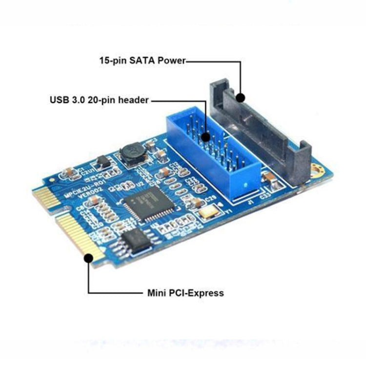 MINI PCI-E to USB 3.0 Front 19 Pin Desktop PC Expansion Card