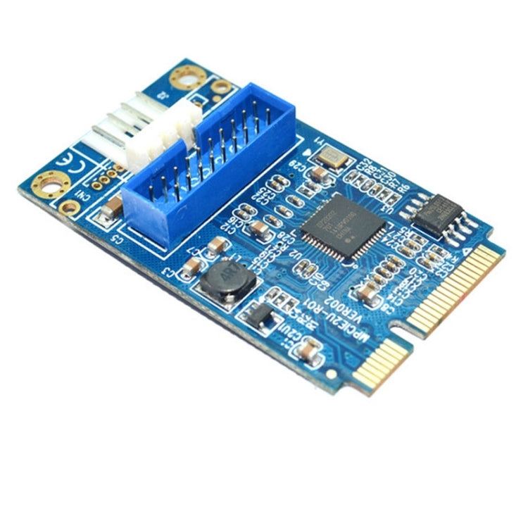 MINI PCI-E to USB 3.0 Front 19 Pin Desktop PC Expansion Card with 4 Pin Power Connection Port