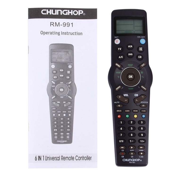 CHUNGHOP RM-L991 Universal LCD Remote Controller with Learning Function for TV VCR SAT CBL DVD CD A/C