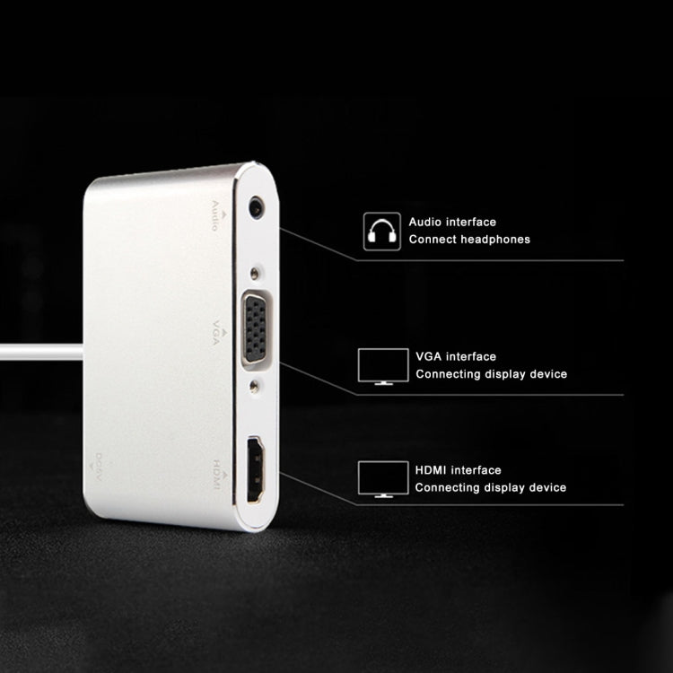 P27 Metal Cover Micro USB to HDMI + VGA HDTV Converter Digital AV Adapter, Power by EZCast, Support iOS / Android / Windows System