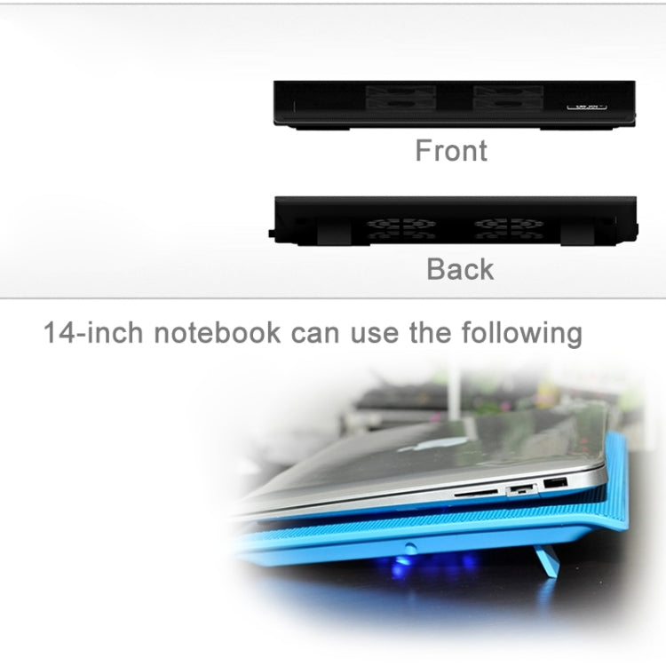 NUOXI L112A Four Fans Adjustable Speed Silent Notebook Computer Cooling Base USB Cooler Pad with 2 x USB Ports