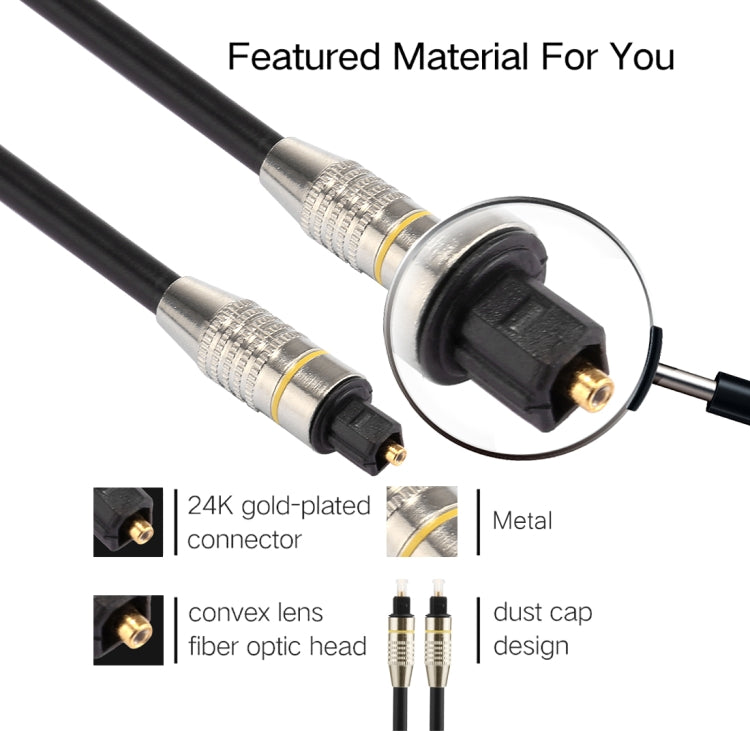 25m OD6.0mm Nickel Plated Metal Head Toslink Male to Male Digital Optical Audio Cable