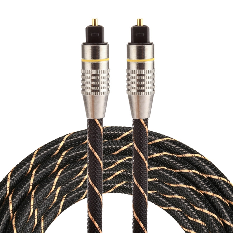 2m OD6.0mm Gold Plated Metal Head Woven Net Line Toslink Male to Male Digital Optical Audio Cable