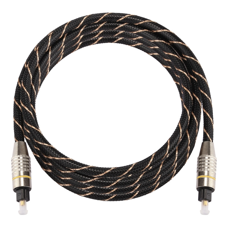 2m OD6.0mm Gold Plated Metal Head Woven Net Line Toslink Male to Male Digital Optical Audio Cable