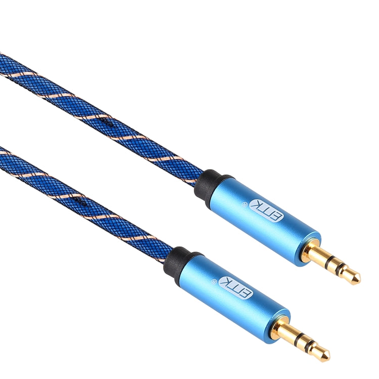 EMK 3.5mm Male to Male Grid Nylon Braided Audio Cable for Speaker / Notebooks / Headphone, Length: 0.5m