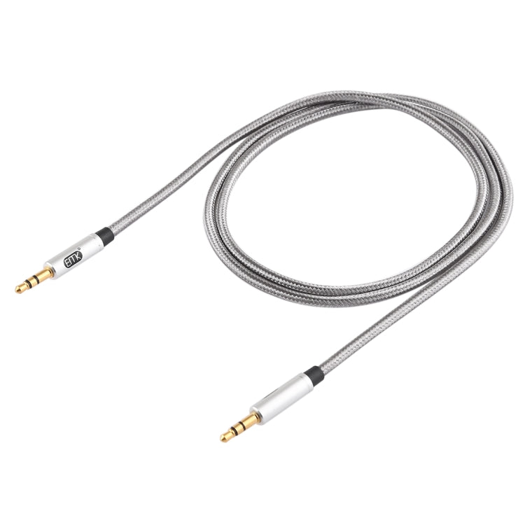 EMK 3.5mm Male to Male Gold-plated Plug Cotton Braided Audio Cable for Speaker / Notebooks / Headphone, Length: 1m