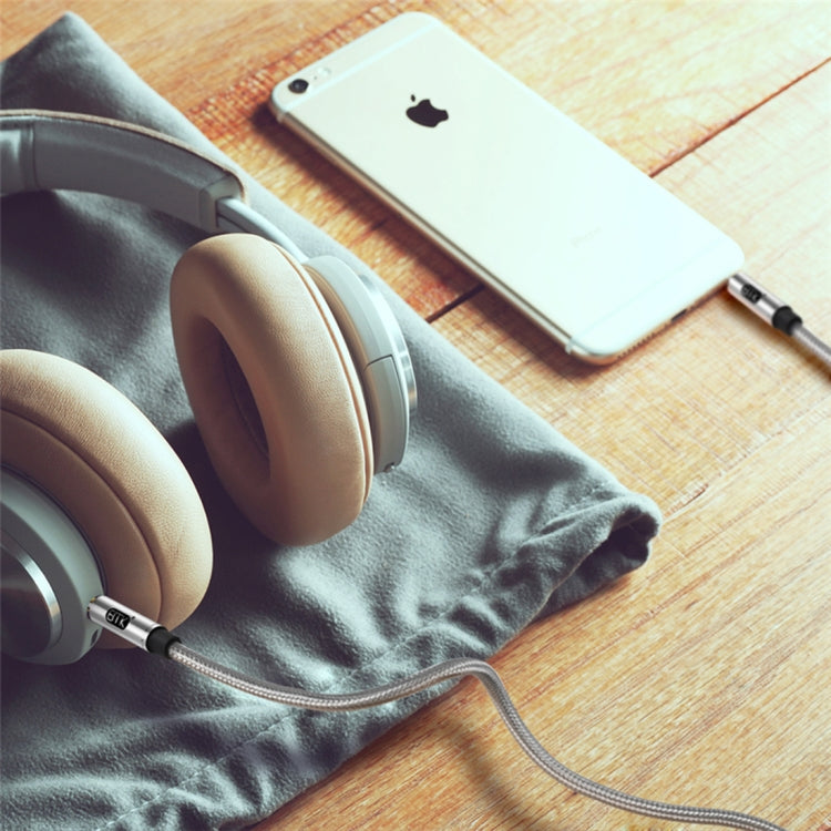 EMK 3.5mm Male to Male Gold-plated Plug Cotton Braided Audio Cable for Speaker / Notebooks / Headphone, Length: 1m