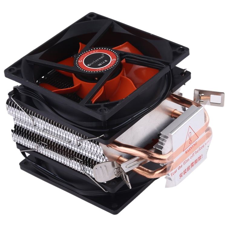 CoolAge AMD CPU Heatsink Hydraulic Bearing Cooling Fan Double Cooling Fan 3 Pin for Intel LGA775 115X AM2 AM3 AM4 FM1 FM2 1366