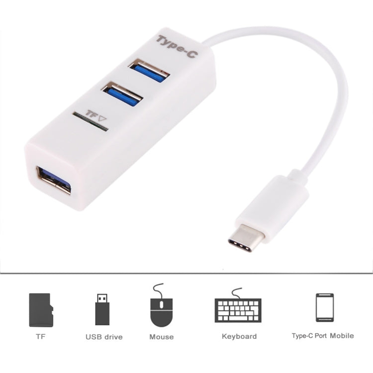 2 in 1 USB 3.1 USB-C / Type-C to USB 2.0 COMBO 3 Ports HUB + TF Card Reader