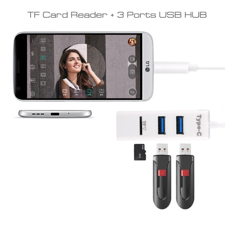 2 in 1 USB 3.1 USB-C / Type-C to USB 2.0 COMBO 3 Ports HUB + TF Card Reader