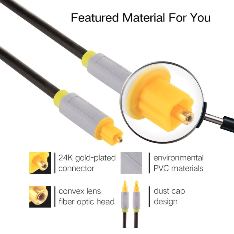 1.5m OD5.0mm Toslink Male to Male Digital Optical Audio Cable