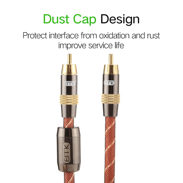 EMK TZ/A 2m OD8.0mm Gold Plated Metal Head RCA to RCA Plug Digital Coaxial Interconnect Cable Audio / Video RCA Cable
