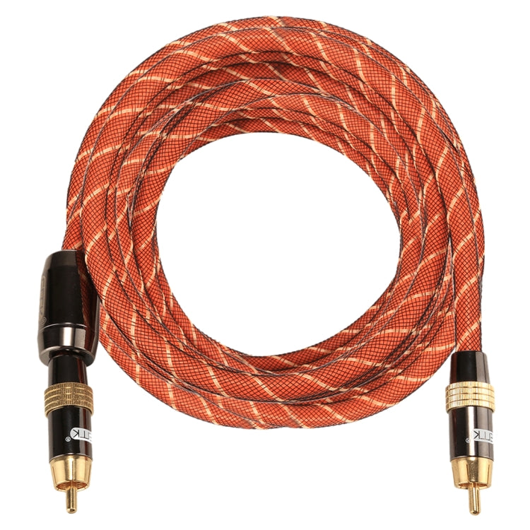 EMK TZ/A 5m OD8.0mm Gold Plated Metal Head RCA to RCA Plug Digital Coaxial Interconnect Cable Audio / Video RCA Cable