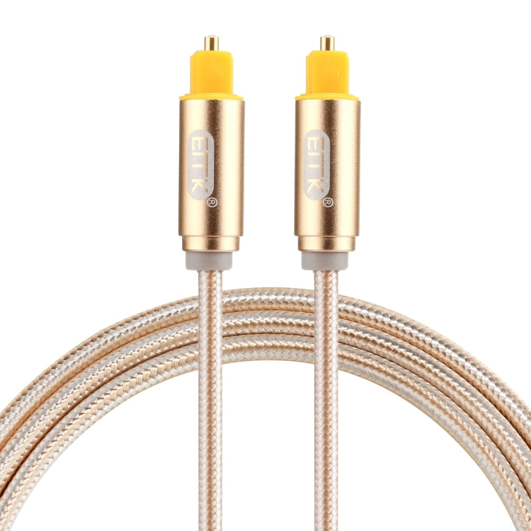 EMK 1m OD4.0mm Gold Plated Metal Head Woven Line Toslink Male to Male Digital Optical Audio Cable