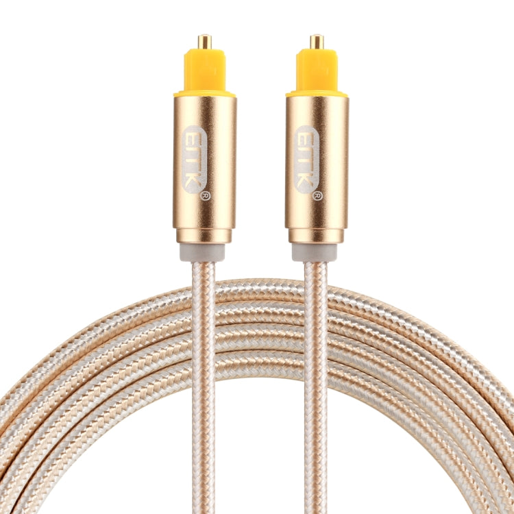 EMK 1.5m OD4.0mm Gold Plated Metal Head Woven Line Toslink Male to Male Digital Optical Audio Cable