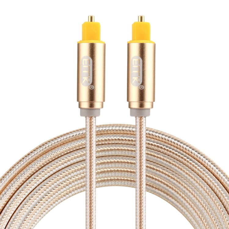 EMK 2m OD4.0mm Gold Plated Metal Head Woven Line Toslink Male to Male Digital Optical Audio Cable
