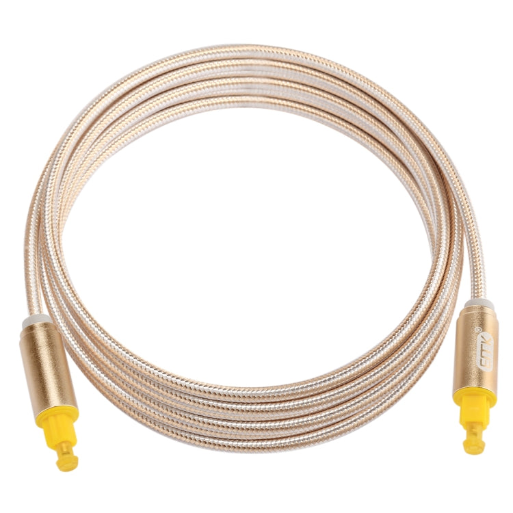 EMK 2m OD4.0mm Gold Plated Metal Head Woven Line Toslink Male to Male Digital Optical Audio Cable