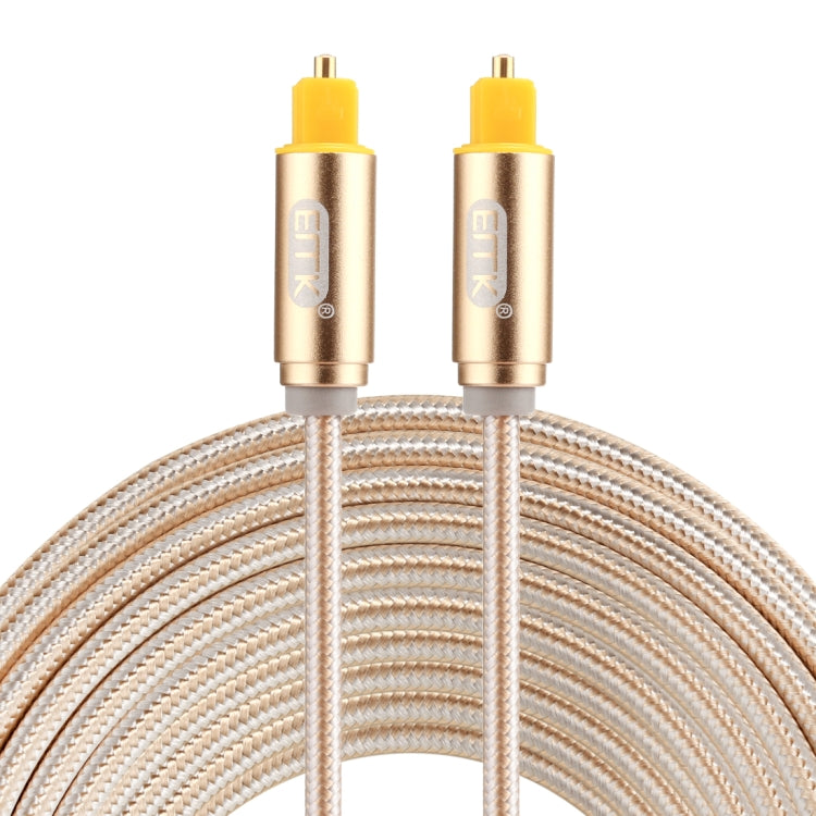 EMK 5m OD4.0mm Gold Plated Metal Head Woven Line Toslink Male to Male Digital Optical Audio Cable