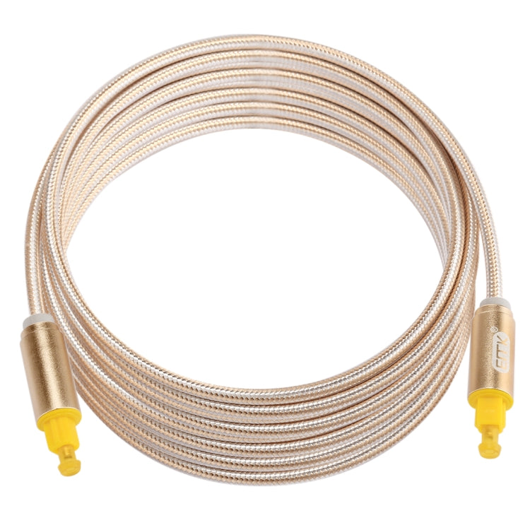 EMK 5m OD4.0mm Gold Plated Metal Head Woven Line Toslink Male to Male Digital Optical Audio Cable