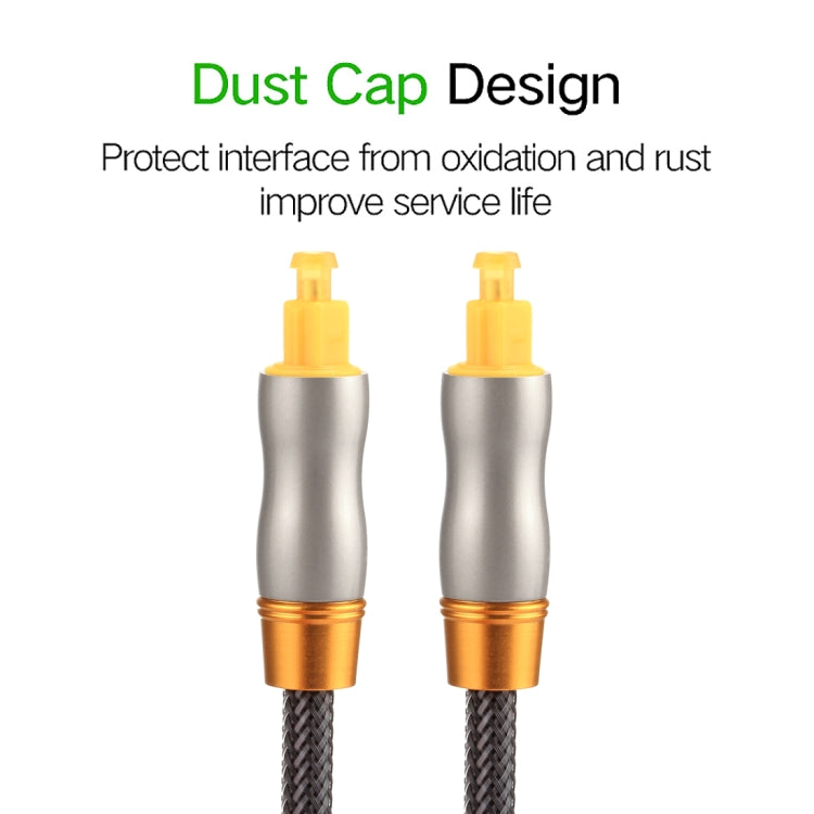 1m OD6.0mm Gold Plated Metal Head Woven Line Toslink Male to Male Digital Optical Audio Cable