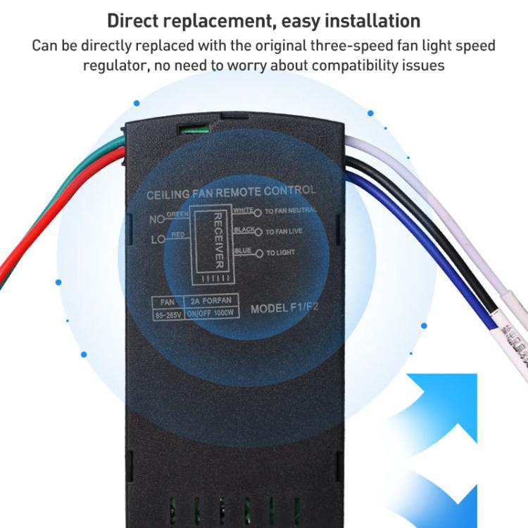 Universal Ceiling Fan Lamp Remote Control Kit 85-265V Timing Wireless Control Switch Adjusted Wind Speed Transmitter Receiver