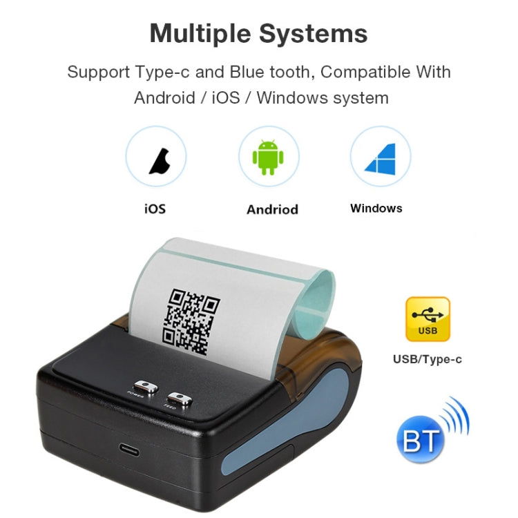 QS-8001 Portable 80mm Bluetooth POS Receipt Thermal Printer