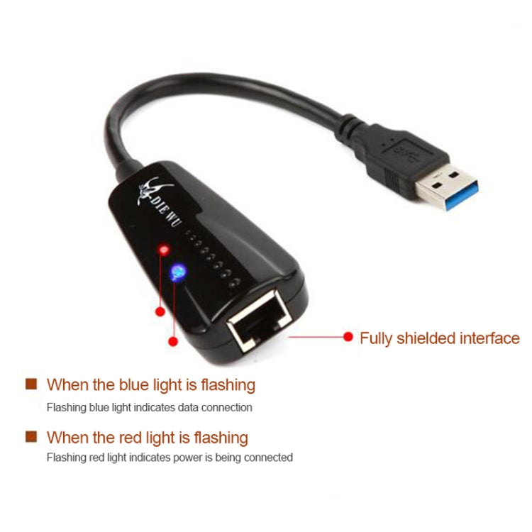 DIE WU TXA042 Realtek 8153 USB 3.0 to Gigabit Ethernet RJ45 LAN 10/100/1000Mbps Network Card Adapter