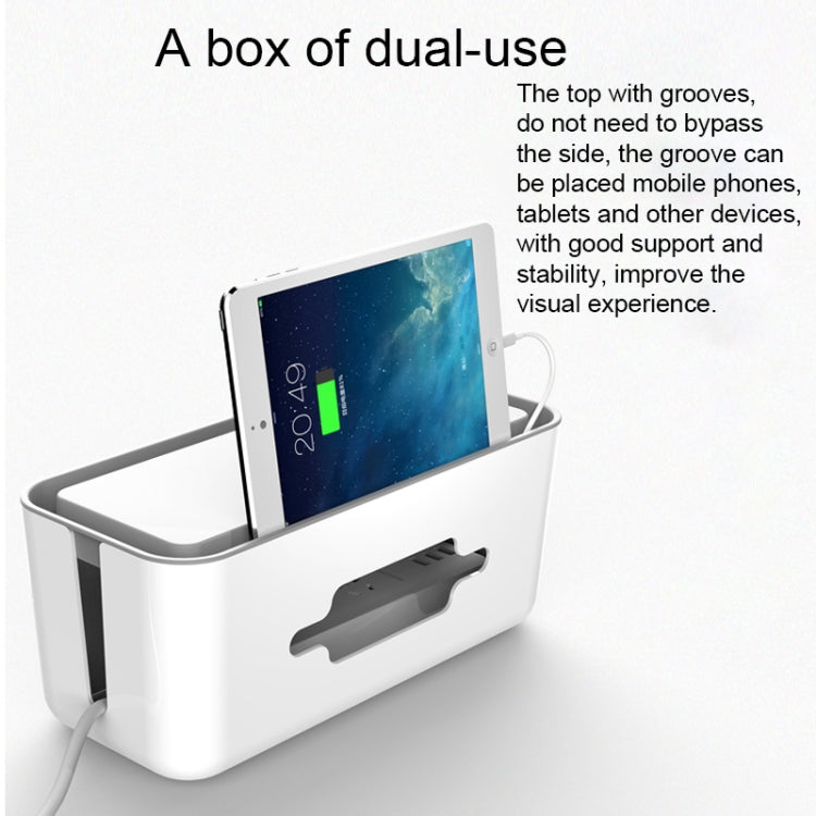 ORICO CMB-18 Separating Design ABS Electrical Socket Storage Box Power Cable Manager Case with Phone / Tablet Holder for Desk, Living Room, Office, Bedroom