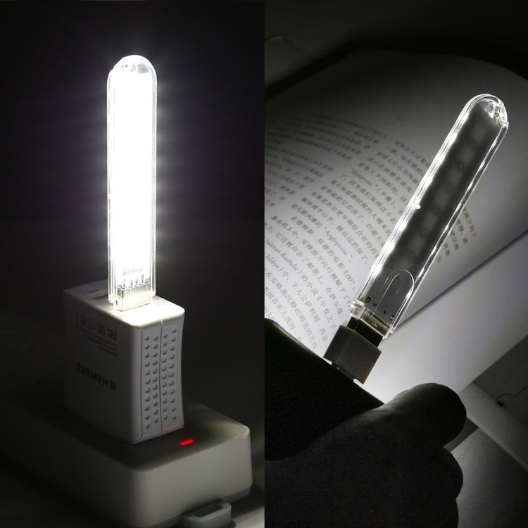 8LEDs 5V 200LM USB LED Book Light Portable Night Light, with 8 Pin Adapter