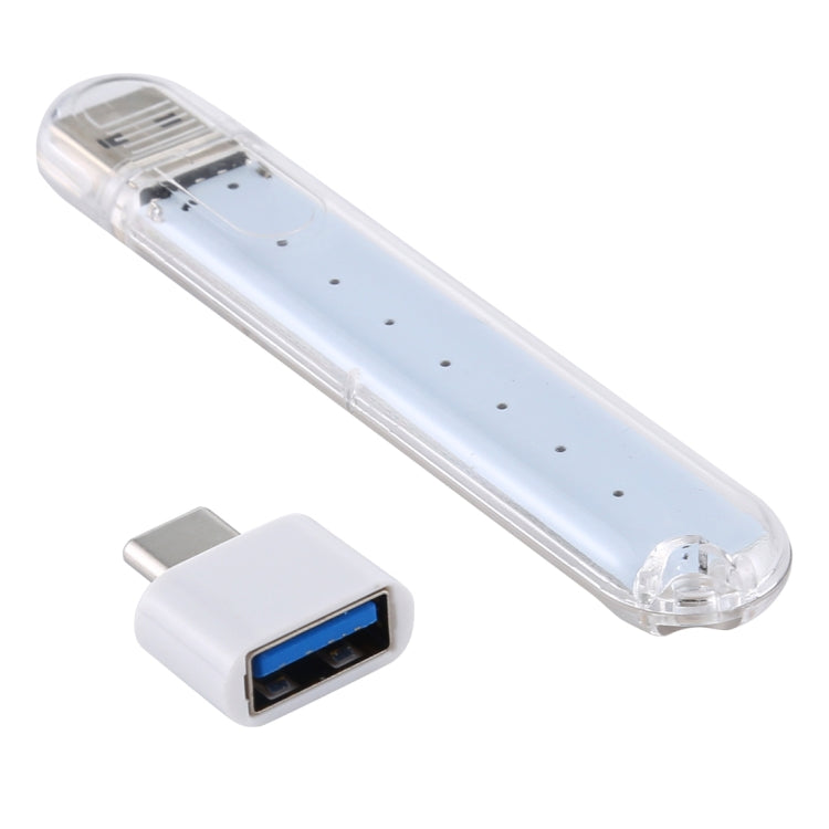 8LEDs 5V 200LM USB LED Book Light Portable Night Light, with Type-C Adapter