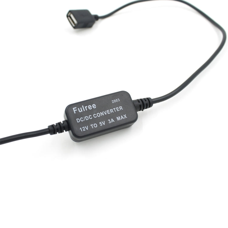 Car Motorcycle Single USB Car Charger DC 12V To 5V 3A Power Adapter for Car GPS Tracker DVR, Length: 1m