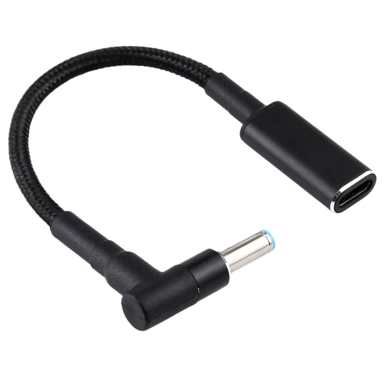 PD 100W 18.5-20V 4.5 x 0.6mm Elbow to USB-C / Type-C Adapter Nylon Braid Cable for HP