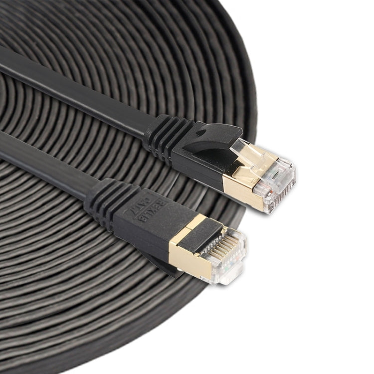 15m CAT7 10 Gigabit Ethernet Ultra Flat Patch Cable for Modem Router LAN Network - Built with Shielded RJ45 Connectors