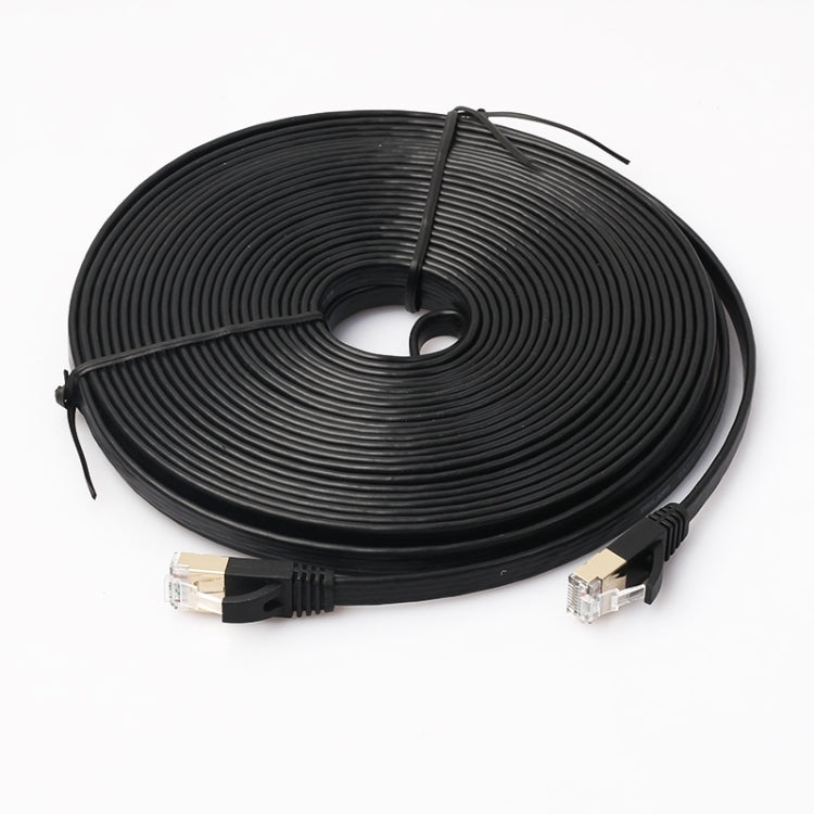 15m CAT7 10 Gigabit Ethernet Ultra Flat Patch Cable for Modem Router LAN Network - Built with Shielded RJ45 Connectors
