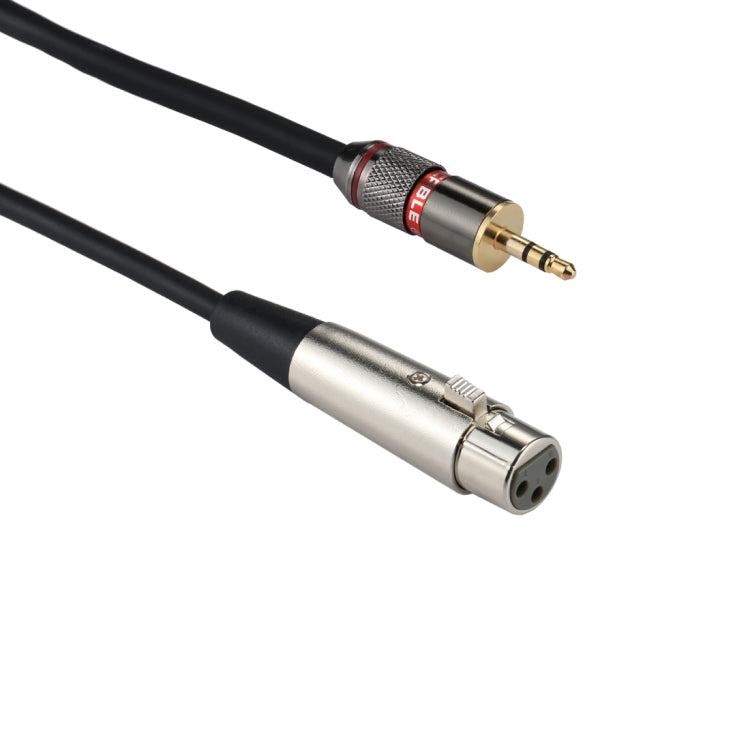 Metal Head 3.5mm Male to Aluminum Shell 3 Pin XLR CANNON Female Audio Connector Adapter Cable, Total Length: about 35cm