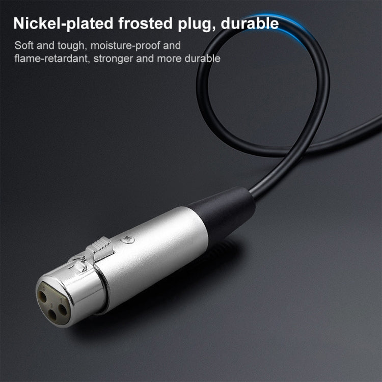 Metal Head 3.5mm Male to Aluminum Shell 3 Pin XLR CANNON Female Audio Connector Adapter Cable, Total Length: about 35cm