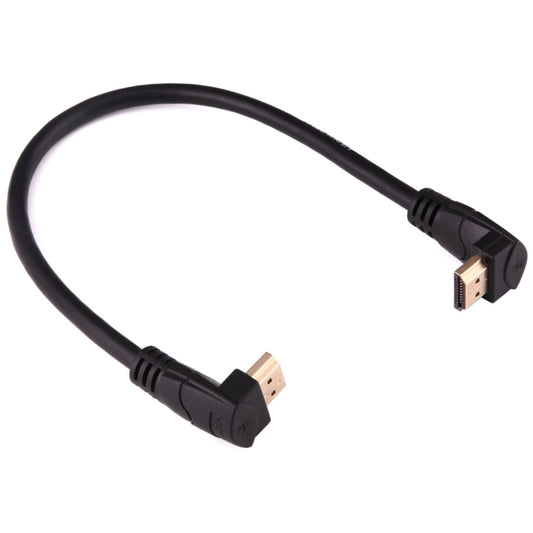 30cm 4K*2K HDMI 2.0 Version High Speed 270 Degree Right Angle HDMI Male to 270 Degree Right Angle HDMI Male Cable with Ethernet