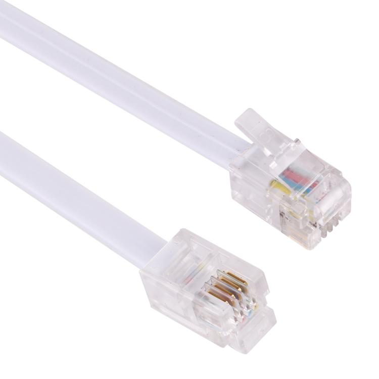 4 Core Male to Male RJ11 Spring Style Telephone Extension Coil Cable Cord Cable, Stretch Length: 5m