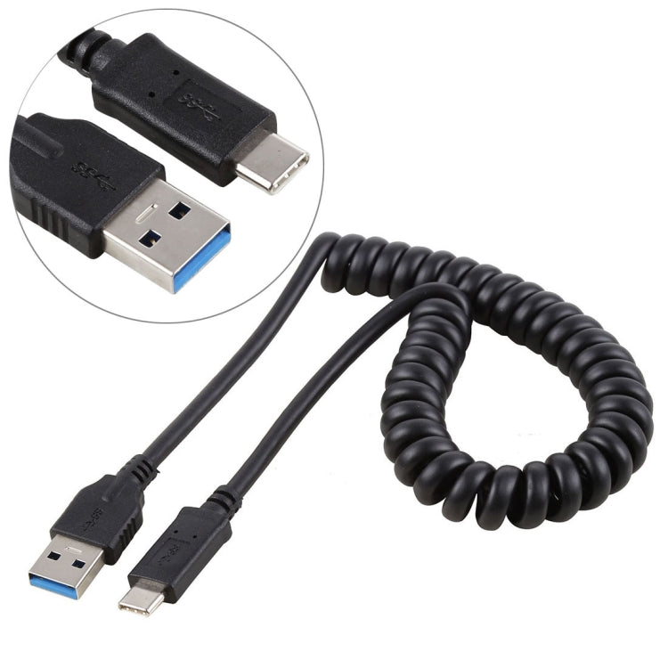 1.5m High Speed USB 3.0 Male to USB-C / Type-C Male Retractable Spring Extension Cable