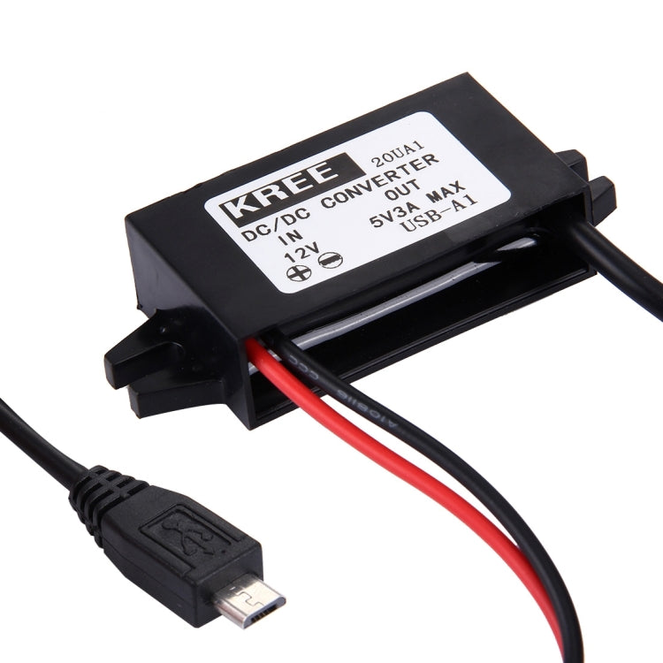 DC 12V to 5V 3A Micro USB Car Charger for Sony, HTC, LG, Huawei and other Smartphones, Length: 40cm