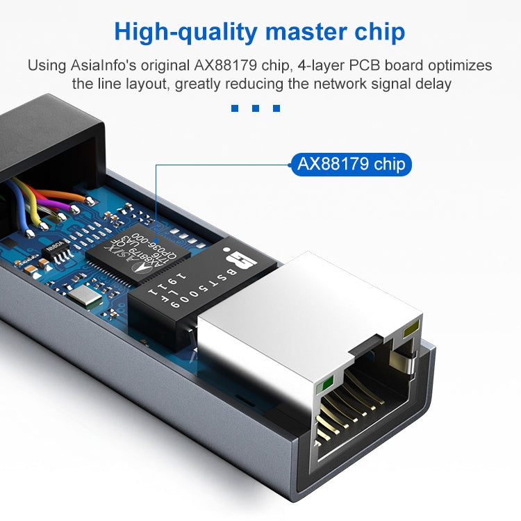USB 3.0 AM to RJ45 Gigabit Adapter Cable, Length: 20cm