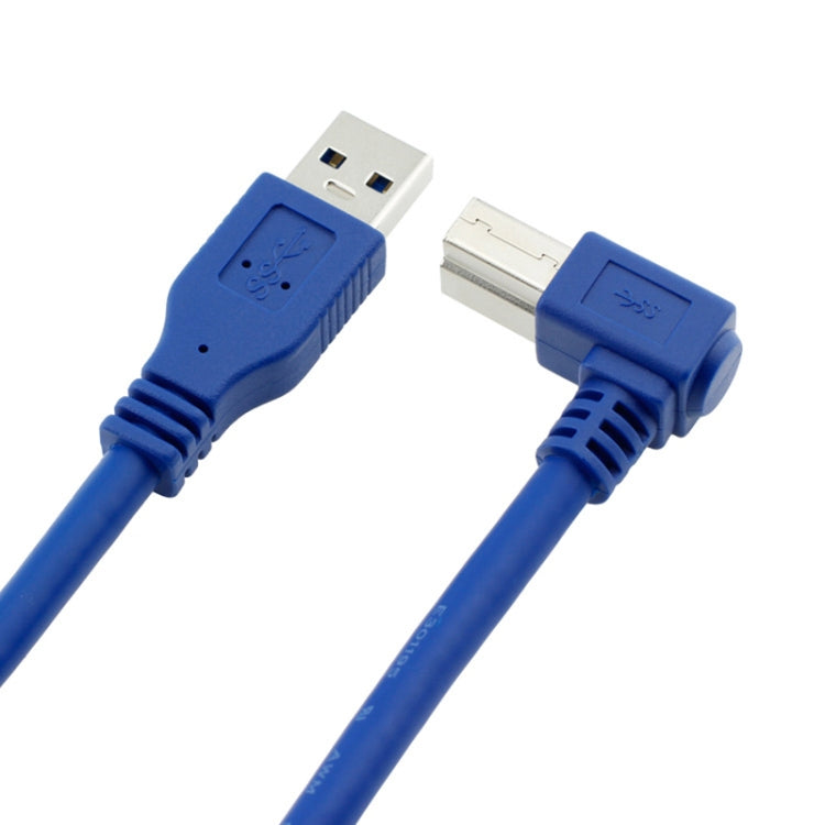 USB 3.0 A Male to Right 90 Degrees Angle USB 3.0 Type-B Male High Speed Printer Cable, Cable Length: 2m