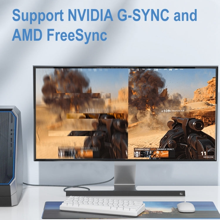 Mini&#160;DP Male to 8K DisplayPort 1.4 Male HD Braided Adapter Cable, Cable Length: 2m