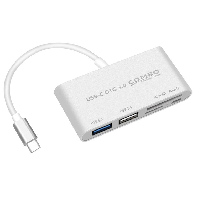 COMBO T-693 5 in 1 USB-C / Type-C to SD / TF / Micro SD Card Slot + USB 3.0 + USB 2.0Ports OTG HUB Card Reader