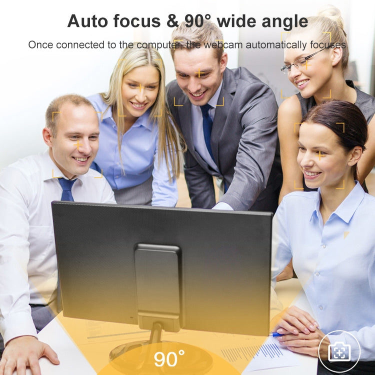 Landshine 90 Degree Wide-angle 2K USB Autofocus Computer Live Beauty HD Camera with Ring Light