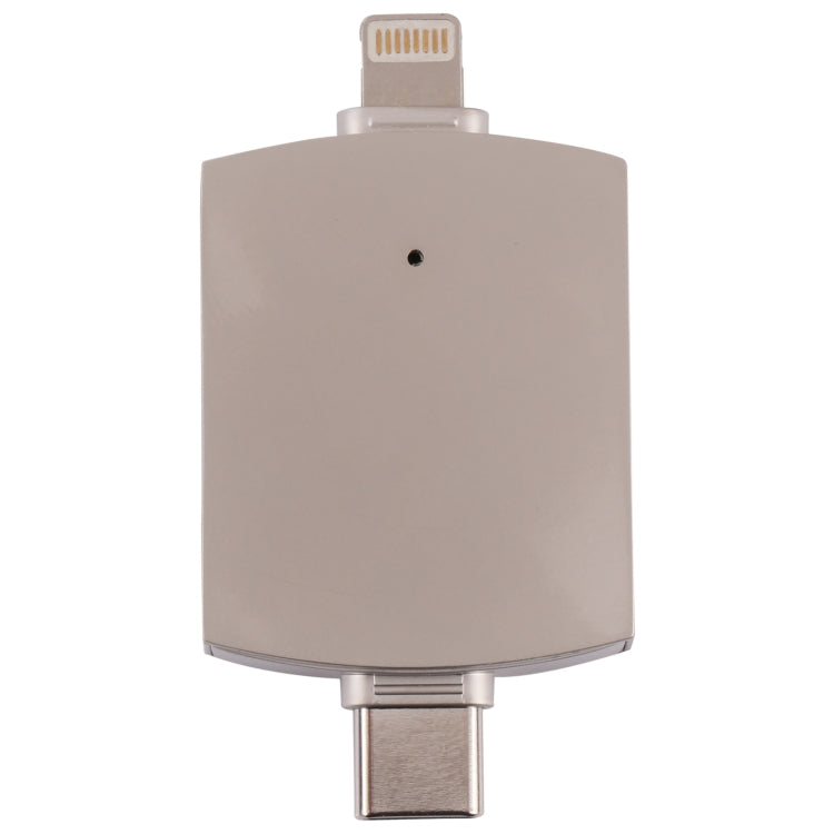 4 in 1 8 Pin + USB-C / Type-C Male to USB 3.0 + USB Female OTG Card Reader