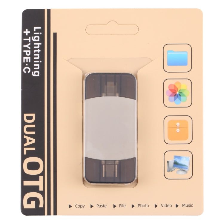 4 in 1 8 Pin + USB-C / Type-C Male to USB 3.0 + USB Female OTG Card Reader