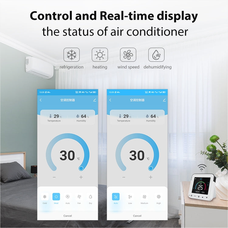 NEO NAS-RT01W WiFi Smart Color Screen Infrared Air Conditioner Controller Thermostat